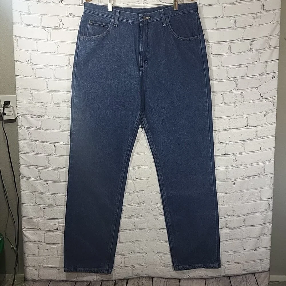 WRANGLER 36 x 34 Jeans Blue RELAXED fit 100%‎ COTTON 5-STAR PREMIUM men's NWT
